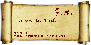 Frankovits Arnót névjegykártya